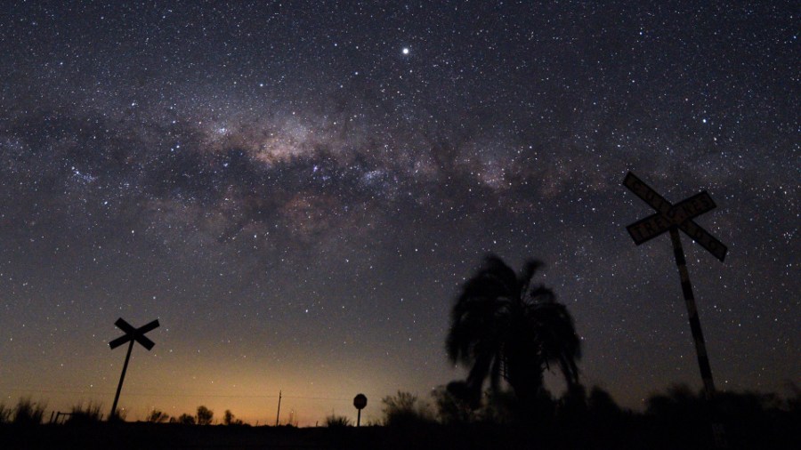 The Milky Way visible in the night sky.