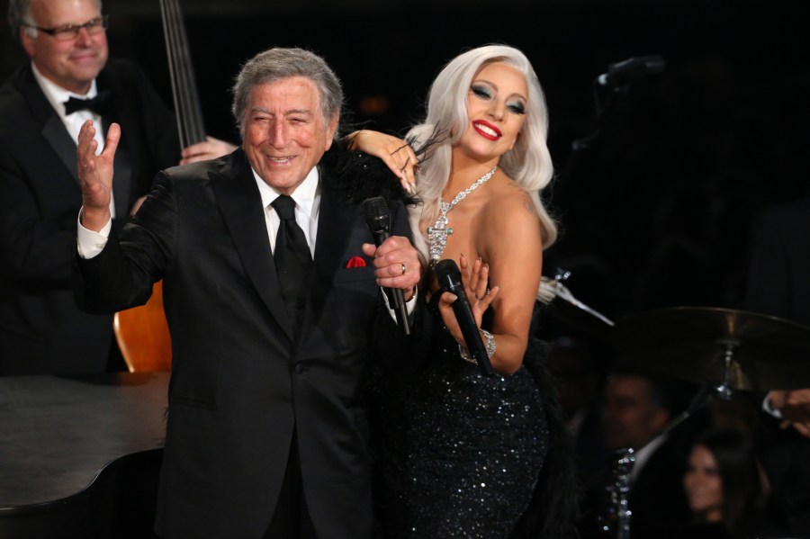 LOS ANGELES - FEBRUARY 8: Lady Gaga & Tony Bennett performs during The 57th Annual Grammy Awards, Sunday, Feb. 8, 2015 (8:00-11:30 PM, live ET/delayed PT) at STAPLES Center in Los Angeles and broadcast on the CBS Television Network. (Photo by Monty Brinton/CBS via Getty Images)