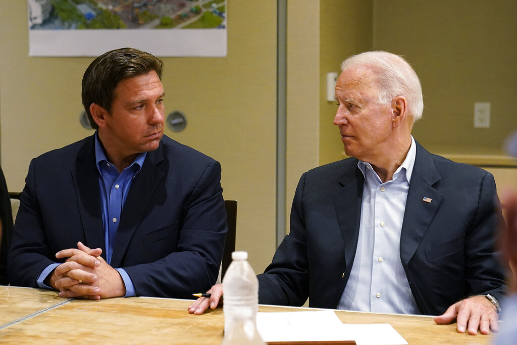 Florida Gov. Ron DeSantis with President Joe Biden