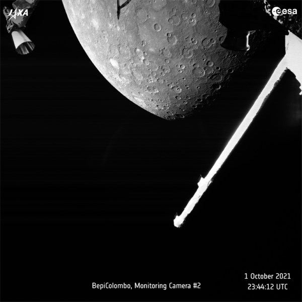 Mercury as seen with the European-Japanese BepiColombo spacecraft on Oct. 1, 2021.