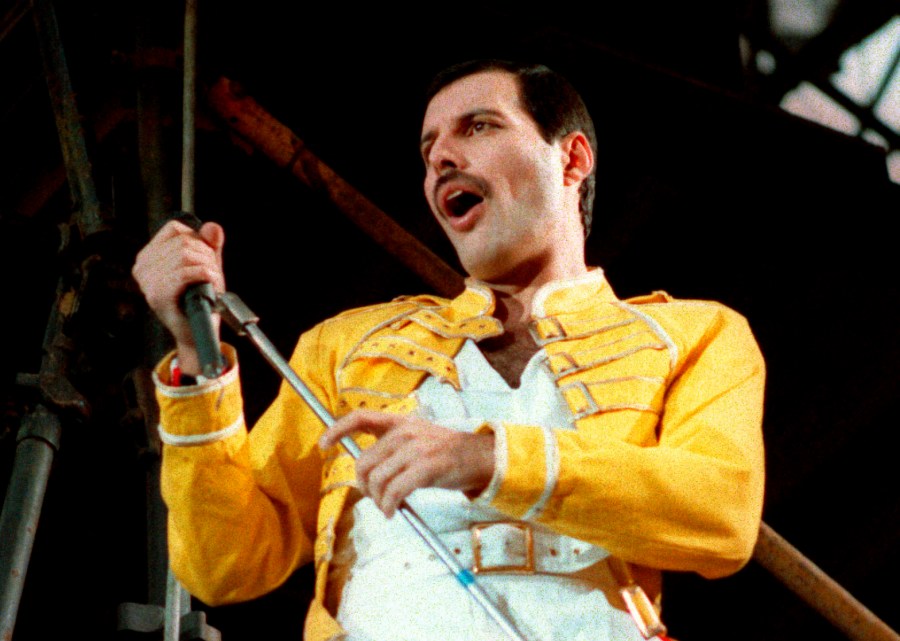 Freddie Mercury performing