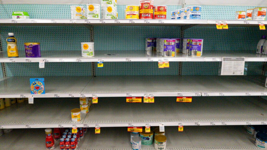 Empty formula shelves