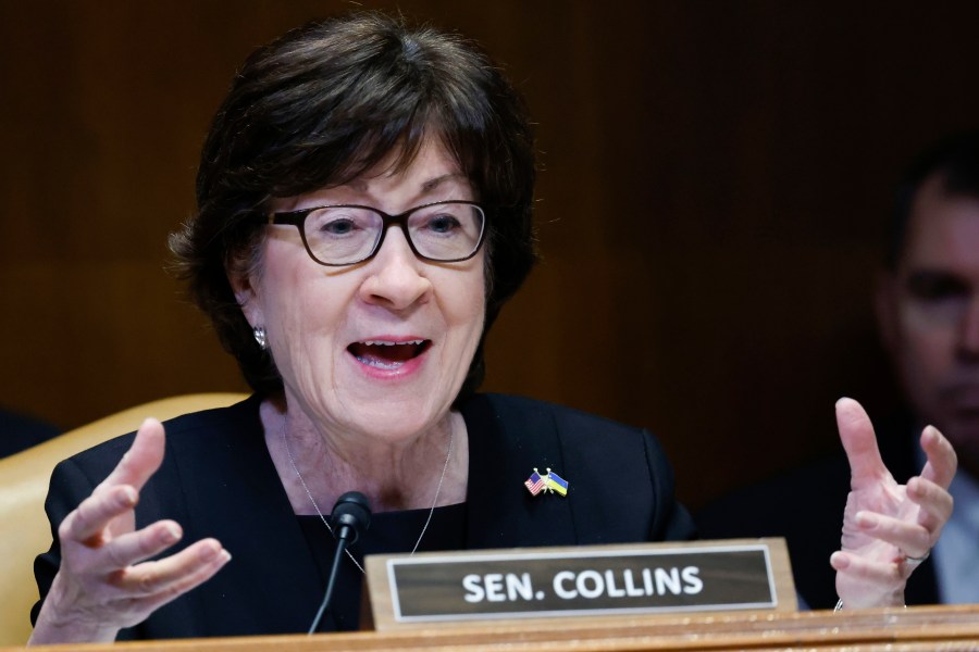 Sen. Susan Collins speaks during a congressional hearing on May 25, 2022. 