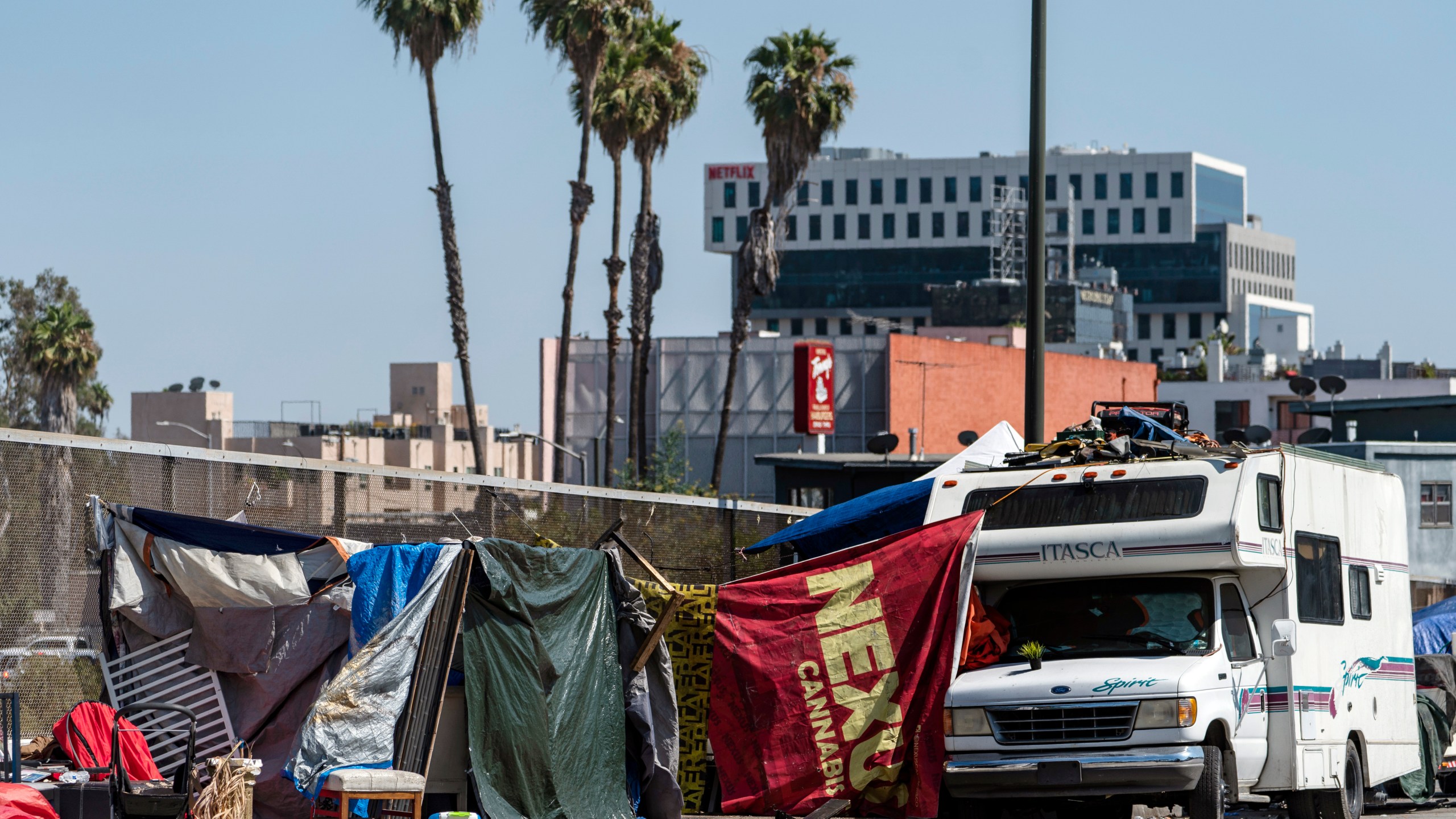 A picture of homeless encampments in Los Angeles.