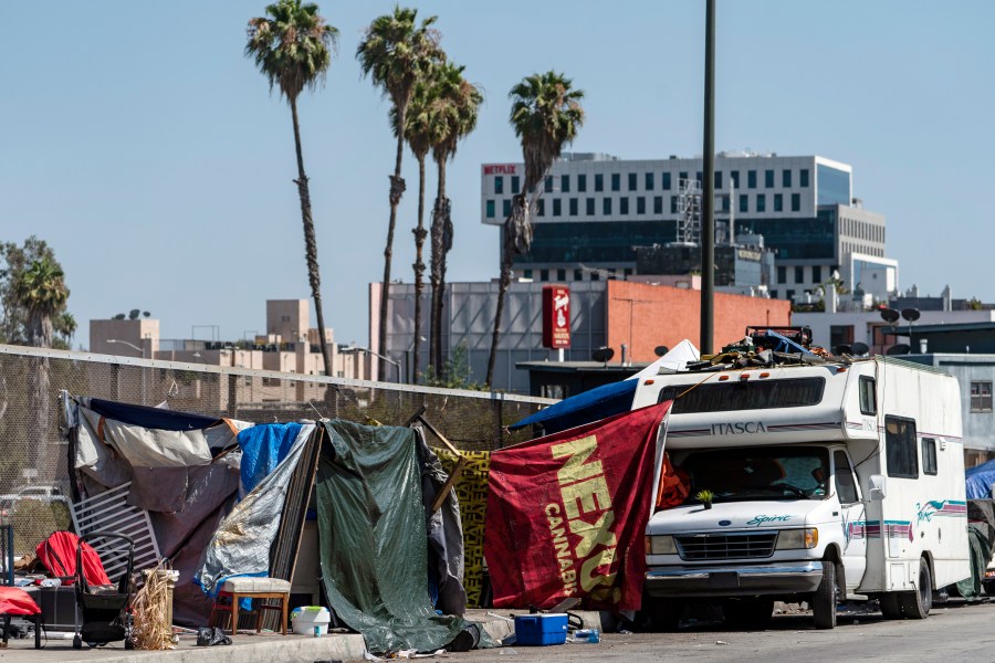 A picture of homeless encampments in Los Angeles.