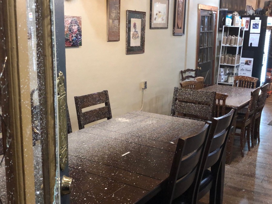 Vandalism of Portland Coffee Shop courtesy of Portland Police Bureau