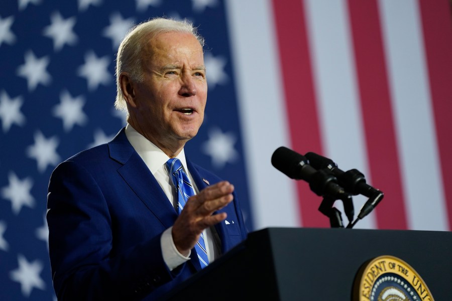 FILE -President Joe Biden speaks about his administration's plans to protect Social Security and Medicare and lower healthcare costs, Thursday, Feb. 9, 2023, at the University of Tampa in Tampa, Fla. Biden is set to announce that his administration is expanding eligibility for Medicare and the Affordable Care Act’s exchanges to hundreds of thousands of immigrants brought to the U.S. illegally as children. That's according to two people familiar with the matter who discussed it on condition of anonymity before an announcement on Thursday, April 13, 2023. (AP Photo/Patrick Semansky, File)