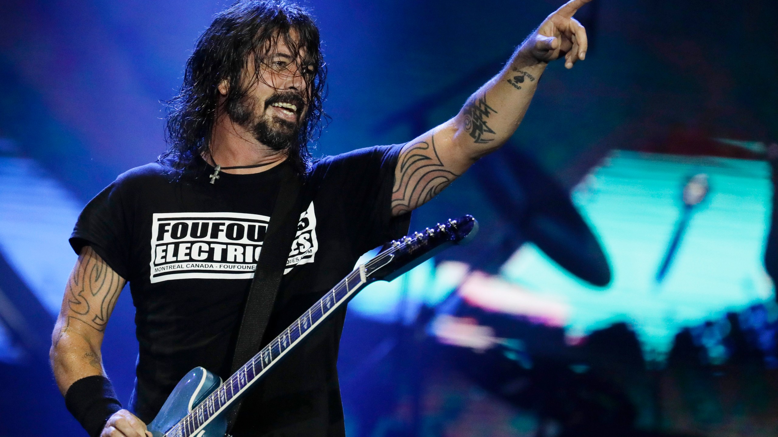 FILE - In this Sept. 29, 2019, file photo, Dave Grohl of the band Foo Fighters performs at the Rock in Rio music festival in Rio de Janeiro, Brazil. Foo Fighters have announced a new album is in the works, the first since the death of the band’s drummer, Taylor Hawkins. (AP Photo/Leo Correa, File)