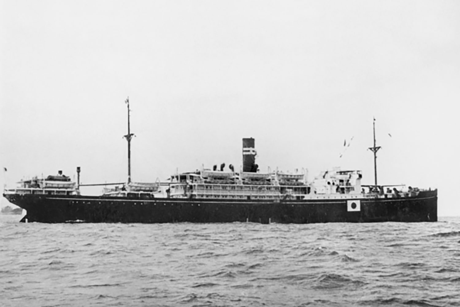 This photo provided by the Australian War Memorial shows the Montevideo Maru. A team of explorers announced it found the sunken Japanese ship that was transporting Allied prisoners of war when it was torpedoed off the coast of the Philippines in 1942, resulting in Australia's largest maritime wartime loss with a total of 1,080 lives. (Australian War Memorial via AP)