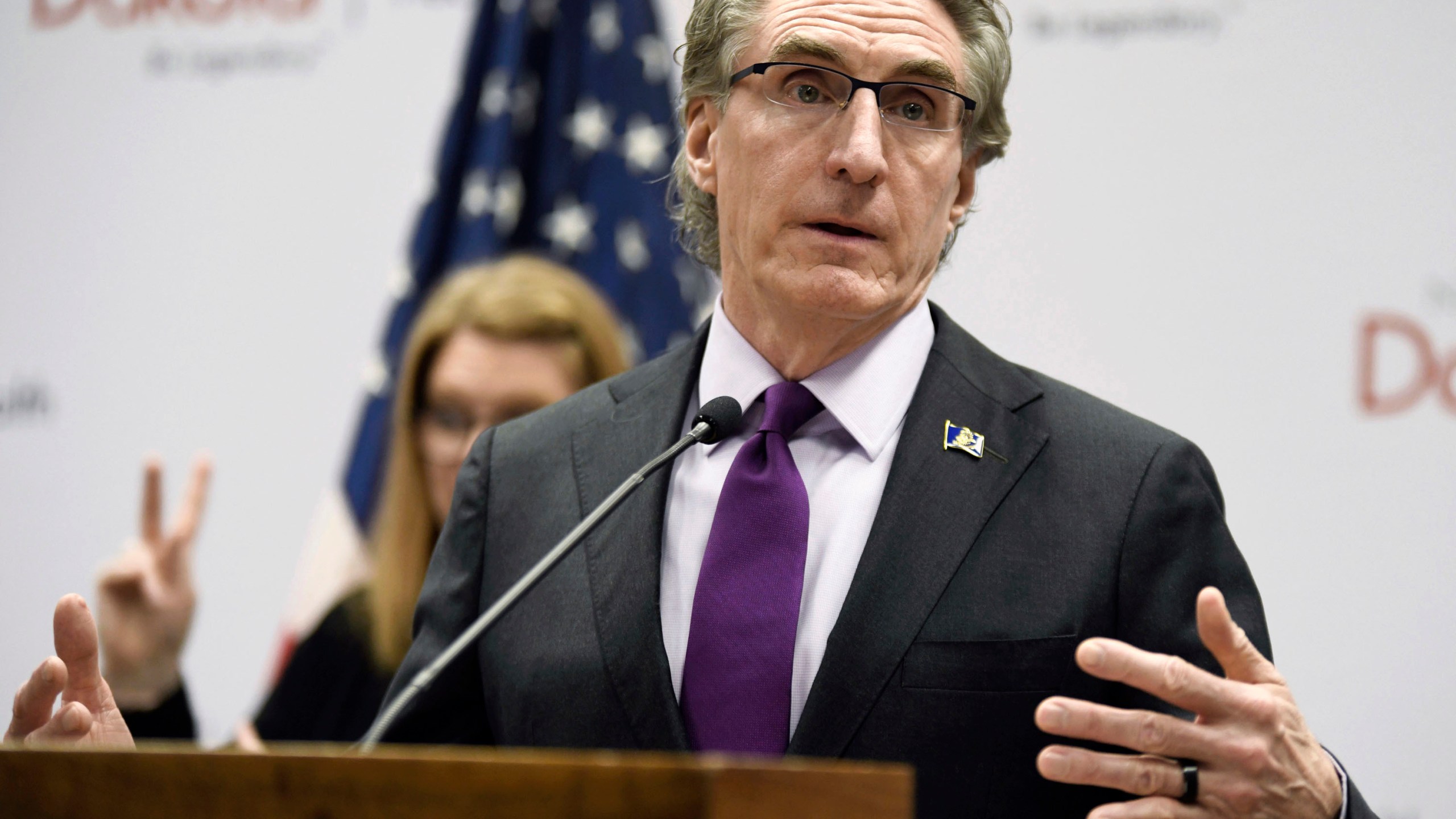 FILE - North Dakota Gov. Doug Burgum speaks at the state Capitol on April 10, 2020, in Bismarck, N.D. Burgum signed an abortion ban at six weeks of pregnancy — even in cases of rape or incest — into law on Monday, April 24, 2023. (Mike McCleary/The Bismarck Tribune via AP, File)