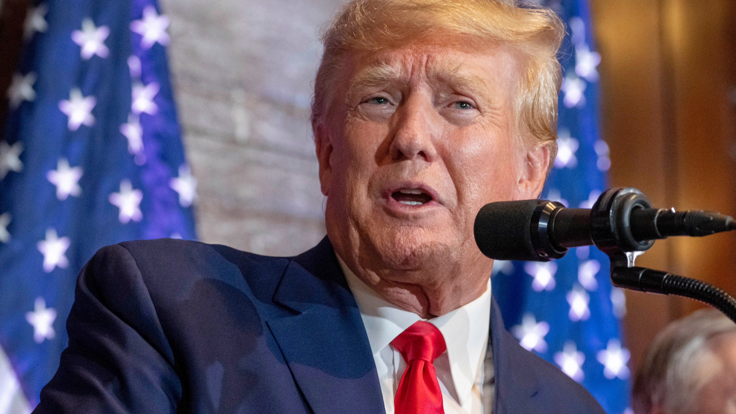 FILE - Former President Donald Trump speaks at a campaign event at the South Carolina Statehouse, Jan. 28, 2023, in Columbia, S.C. Trump is again threatening to skip a presidential debate. The former president has been publicly complaining about the Republican National Committee debates scheduled to start in August, suggesting in interviews and social media posts his poll numbers are so high he has no reason to compete with the rest of the field. (AP Photo/Alex Brandon, File)