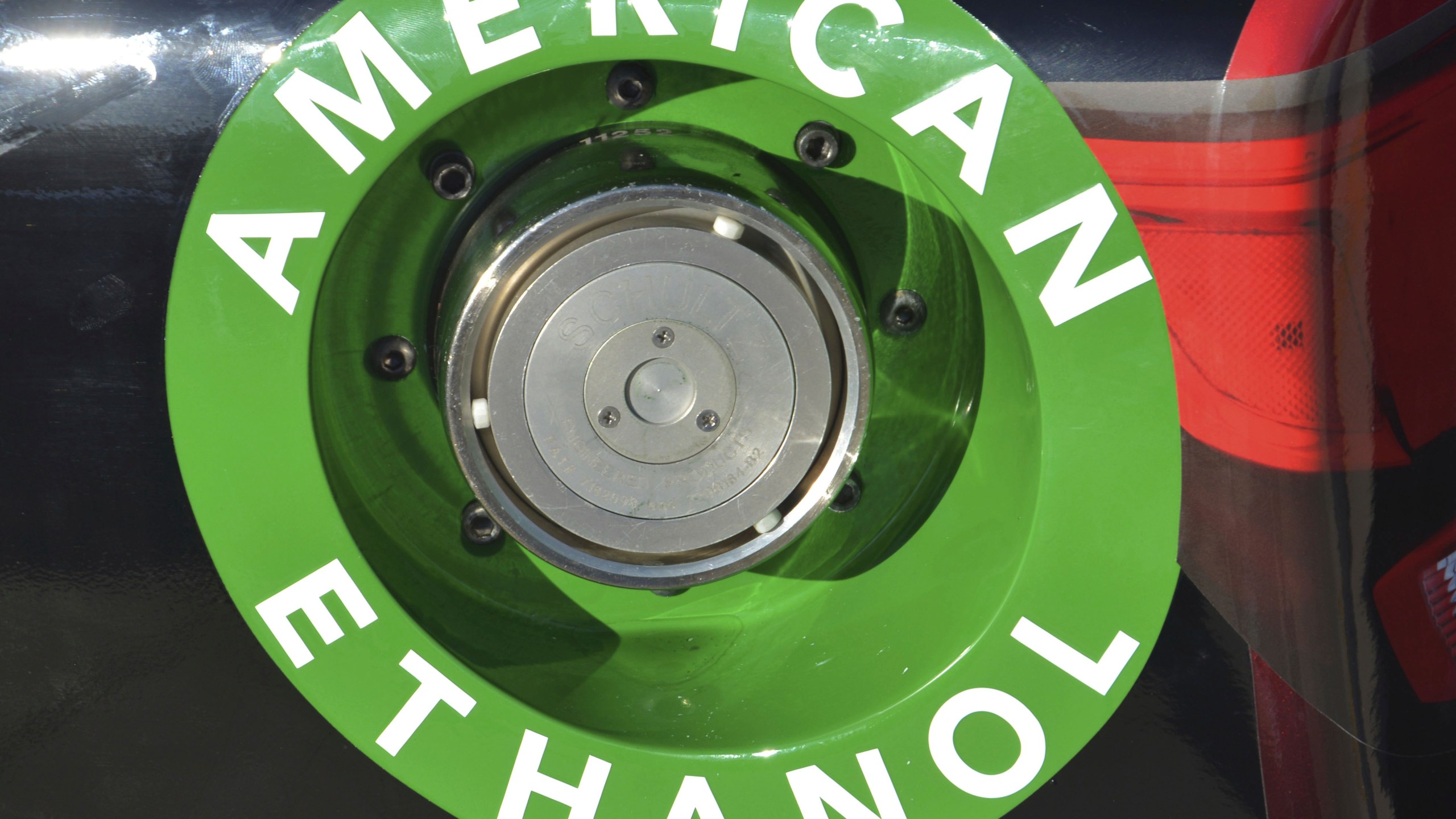 FILE - An American Ethanol label is shown on a NASCAR race car gas tank at Texas Motor Speedway in Fort Worth, Texas, Nov. 1, 2014. Fuel stations throughout the country will be able to sell gasoline blended with 15% ethanol during the summer under an emergency waiver issued Friday, April 28, 2023 by the Environmental Protection Agency in a move that could reduce prices at the pump and boost demand for the Midwest-based ethanol industry. (AP Photo/Randy Holt, File)