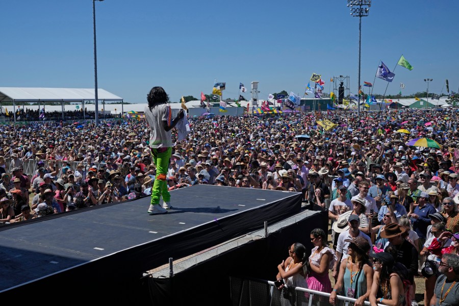 Big Freedia performs at the New Orleans Jazz & Heritage Festival in New Orleans, Friday, April 28, 2023. (AP Photo/Gerald Herbert)