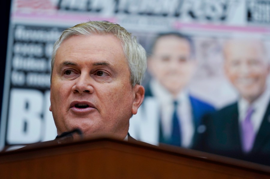 FILE - House Oversight and Accountability Committee Chairman James Comer, R-Ky., speaks during a House Committee on Oversight and Accountability hearing on Capitol Hill, Feb. 8, 2023, in Washington. Facing growing pressure to show progress in their investigations, House Republicans this week plan to detail what they say are concerning new findings about President Joe Biden's family and their finances. (AP Photo/Carolyn Kaster, File)