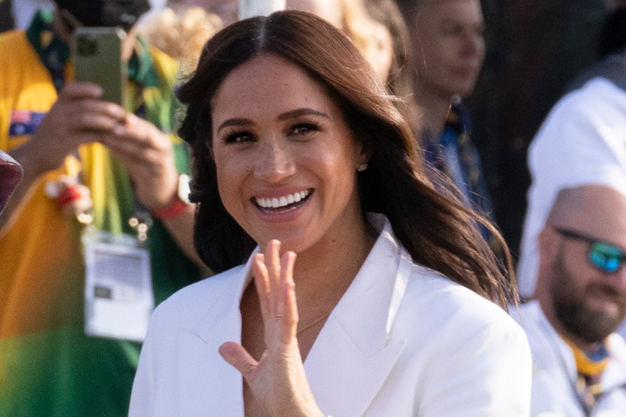 FILE - Meghan Markle, Duchess of Sussex, arrives at the Invictus Games venue in The Hague, Netherlands, Friday, April 15, 2022. Meghan will be in New York Tuesday, May 16, 2023, along with Black Voters Matter co-founder LaTosha Brown, to receive the Ms. Foundation’s Women of Vision Award, as the nation’s oldest women’s foundation marks its 50th anniversary. (AP Photo/Peter Dejong, File)