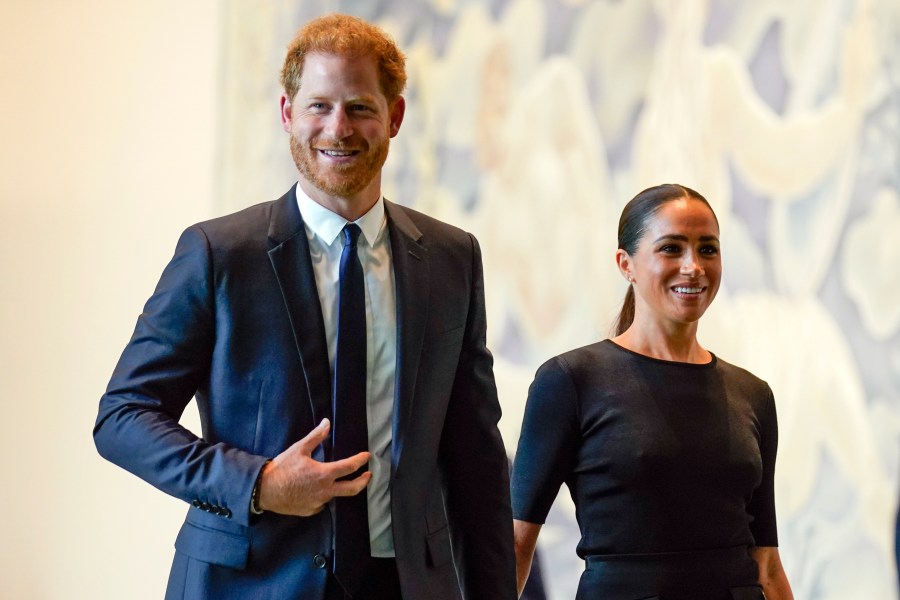 FILE - Prince Harry and Meghan Markle arrive at United Nations headquarters, Monday, July 18, 2022. A spokesperson for Prince Harry and his wife Meghan says the couple were involved in a car chase while being followed by photographers. The couple’s office says the pair and Meghan’s mother were followed for more than two hours by a half-dozen vehicles after leaving a charity event in New York on Tuesday, May 16, 2023. (AP Photo/Seth Wenig, File)