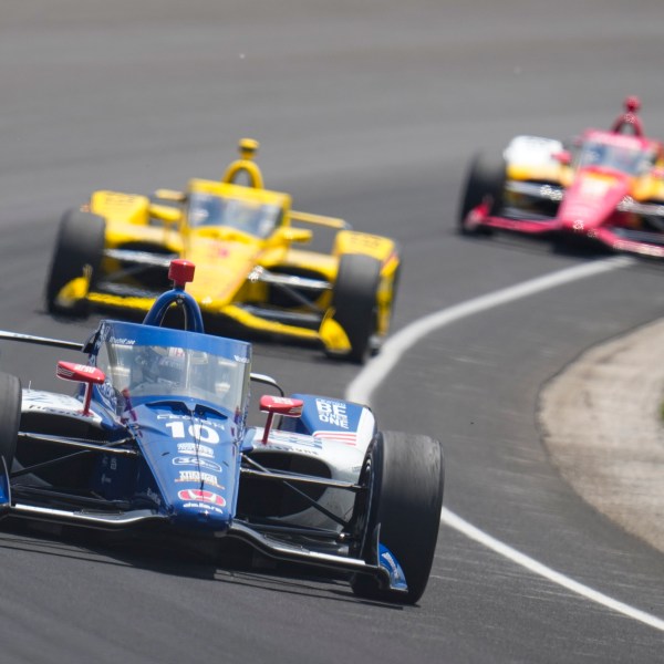 Alex Palou, of Spain, drives during practice for the Indianapolis 500 auto race at Indianapolis Motor Speedway in Indianapolis, Monday, May 22, 2023. (AP Photo/Michael Conroy)