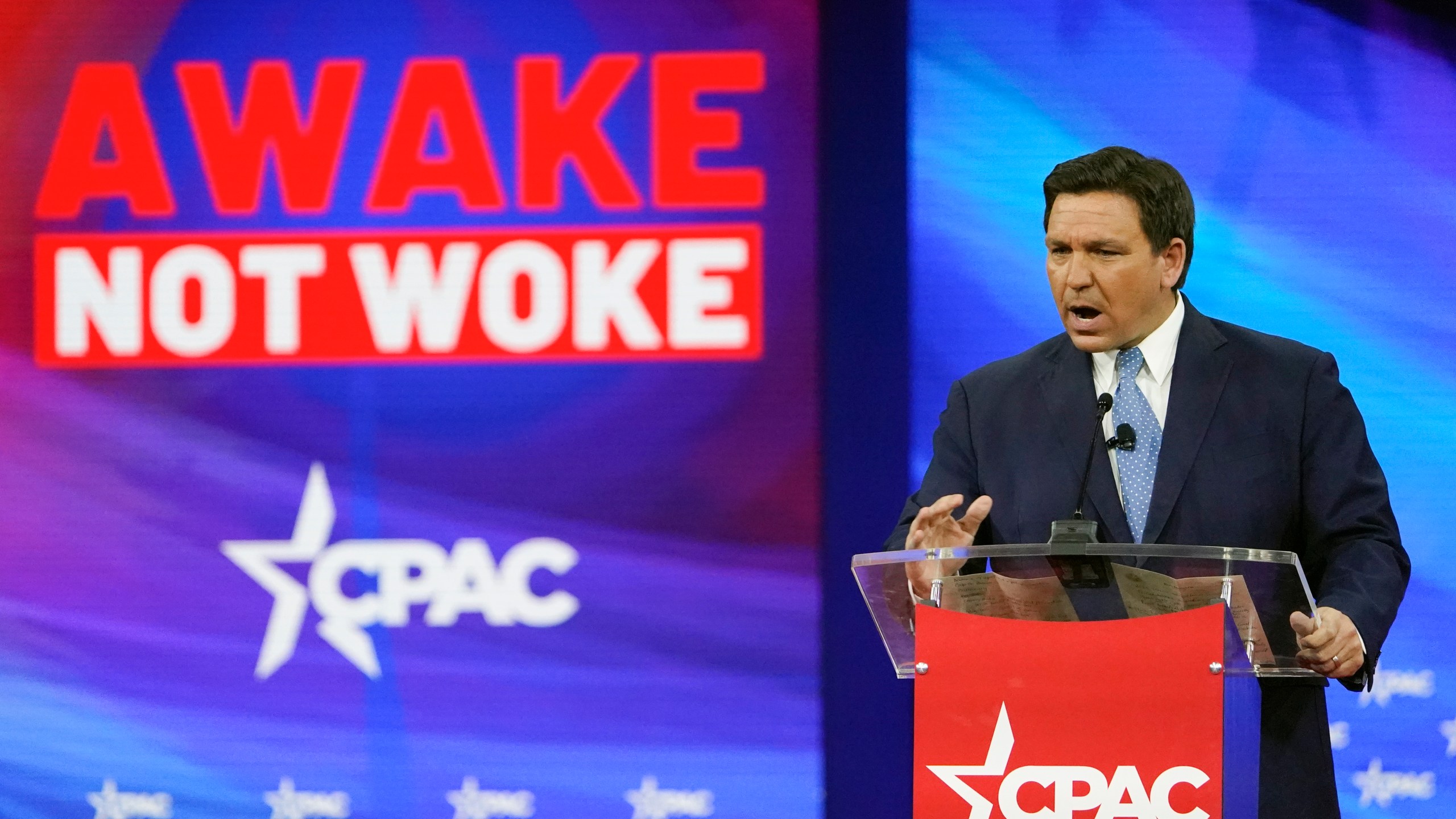 FILE - Florida Gov. Ron DeSantis speaks at the Conservative Political Action Conference (CPAC) Feb. 24, 2022, in Orlando, Fla. (AP Photo/John Raoux, File)