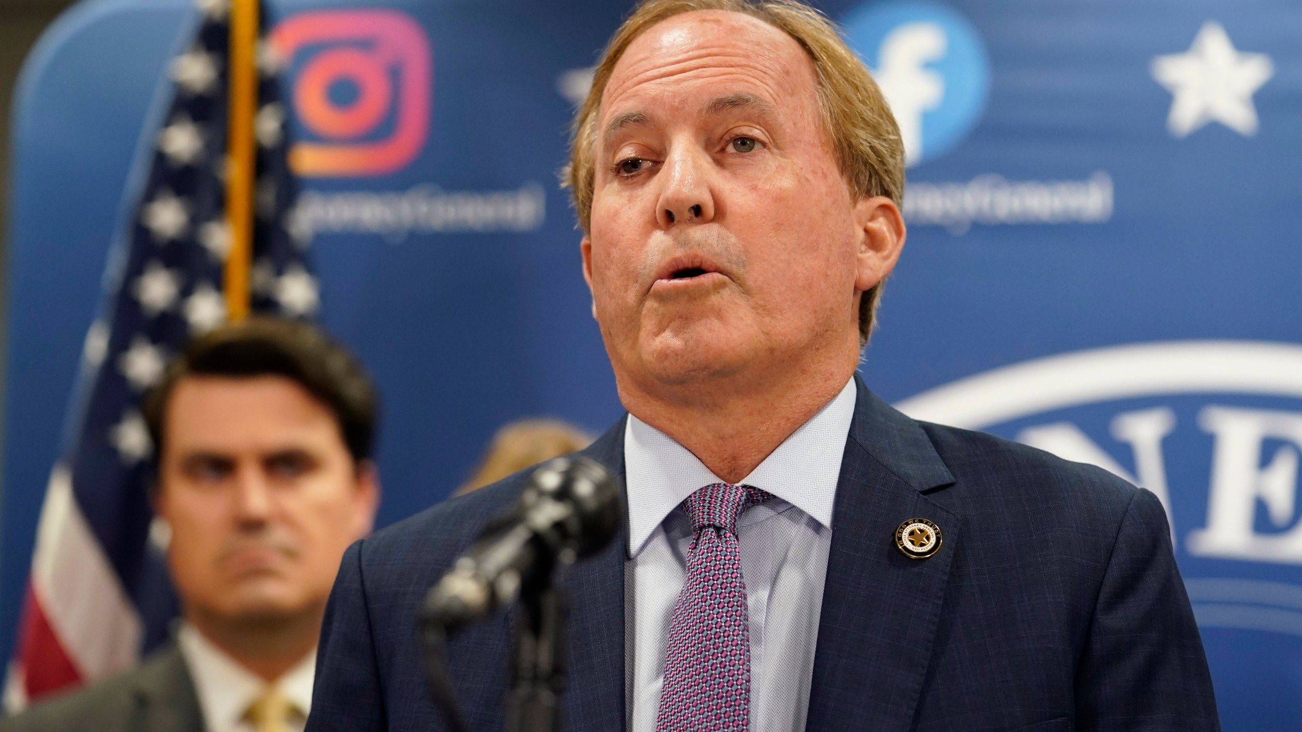 Texas state Attorney General Ken Paxton makes a statement at his office in Austin, Texas, Friday, May 26, 2023. An investigating committee says the Texas House of Representatives will vote Saturday on whether to impeach state Attorney General Ken Paxton. (AP Photo/Eric Gay)