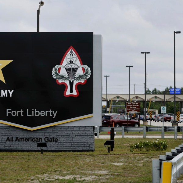 The new Fort Liberty sign is displayed outside the base on Friday, June 2, 2023 in Fort Liberty, N.C. The U.S. Army changed Fort Bragg to Fort Liberty as part of a broader initiative to remove Confederate names from bases. (AP Photo/Karl B DeBlaker)