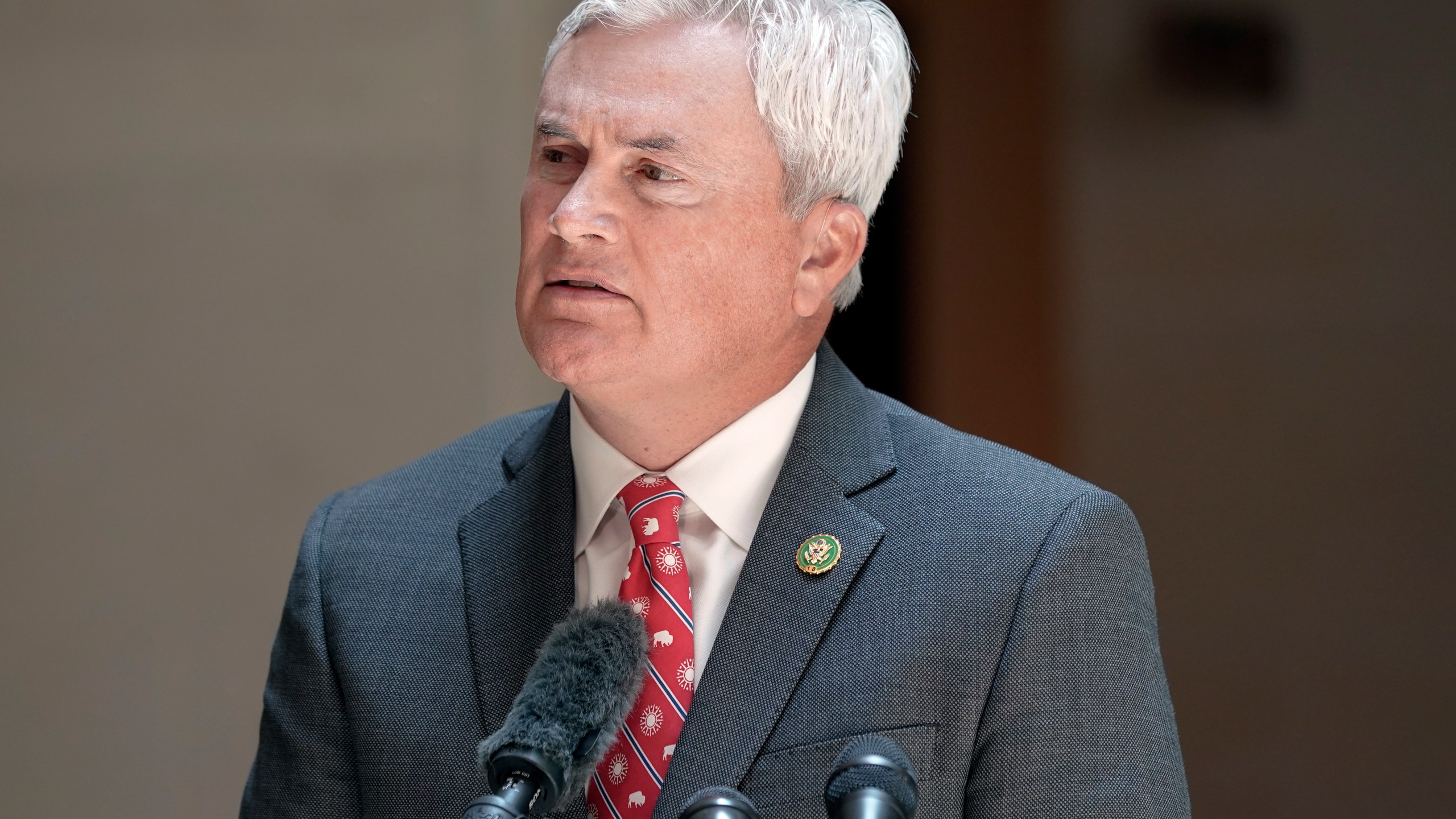 House Oversight and Accountability Committee Chair James Comer, R-Ky., speaks to reporters after he and Rep. Jamie Raskin, D-Md., the ranking member of the House Oversight and Accountability Committee, met with FBI officials to view confidential documents Comer demanded in his investigation of President Joe Biden's family, Monday, June 5, 2023, on Capitol Hill in Washington. (AP Photo/Mariam Zuhaib)