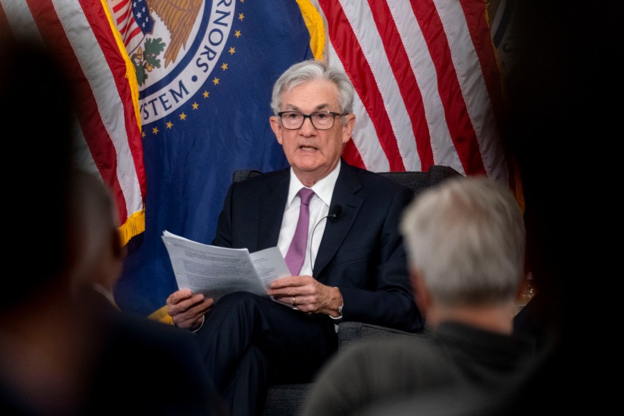 File - Federal Reserve Chairman Jerome Powell speaks at the William McChesney Martin Jr. Federal Reserve Board Building in Washington, Friday, May 19, 2023. The Federal Reserve is expected to decide against raising interest rates when it meets next week (June 13-14), for the first time since March 2022. But the Fed could resume raising rates when it next meets later this summer. (AP Photo/Andrew Harnik, File)