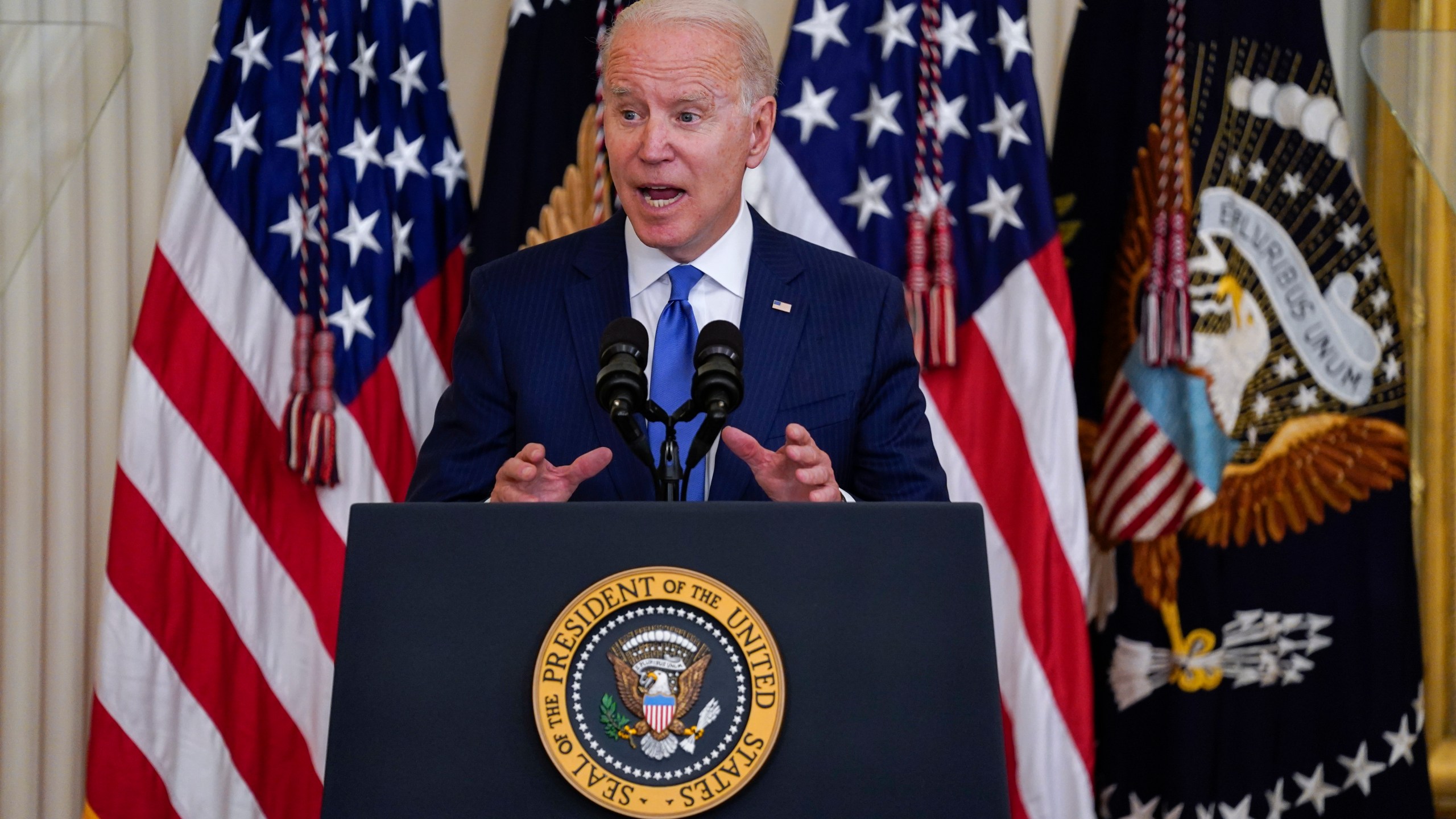 FILE - President Joe Biden speaks during an event to commemorate Pride Month, in the East Room of the White House, on June 25, 2021, in Washington. (AP Photo/Evan Vucci, File)