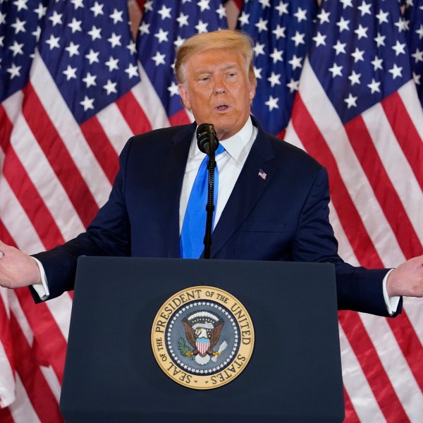 FILE - President Donald Trump speaks in the East Room of the White House, early Nov. 4, 2020, in Washington. Trump is facing 37 felony charges related to the mishandling of classified documents according to an indictment unsealed Friday, June 9, 2023.(AP Photo/Evan Vucci, File)