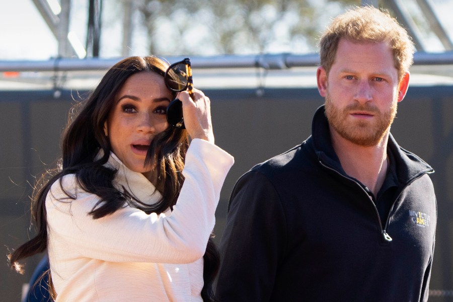 FILE - Prince Harry and Meghan Markle, Duke and Duchess of Sussex visit the track and field event at the Invictus Games in The Hague, Netherlands, Sunday, April 17, 2022. The production company founded by Prince Harry and his wife, Meghan, are splitting ways with Spotify, Friday, June 16, 2023, less than a year after the debut of their podcast “Archetypes."(AP Photo/Peter Dejong, File)