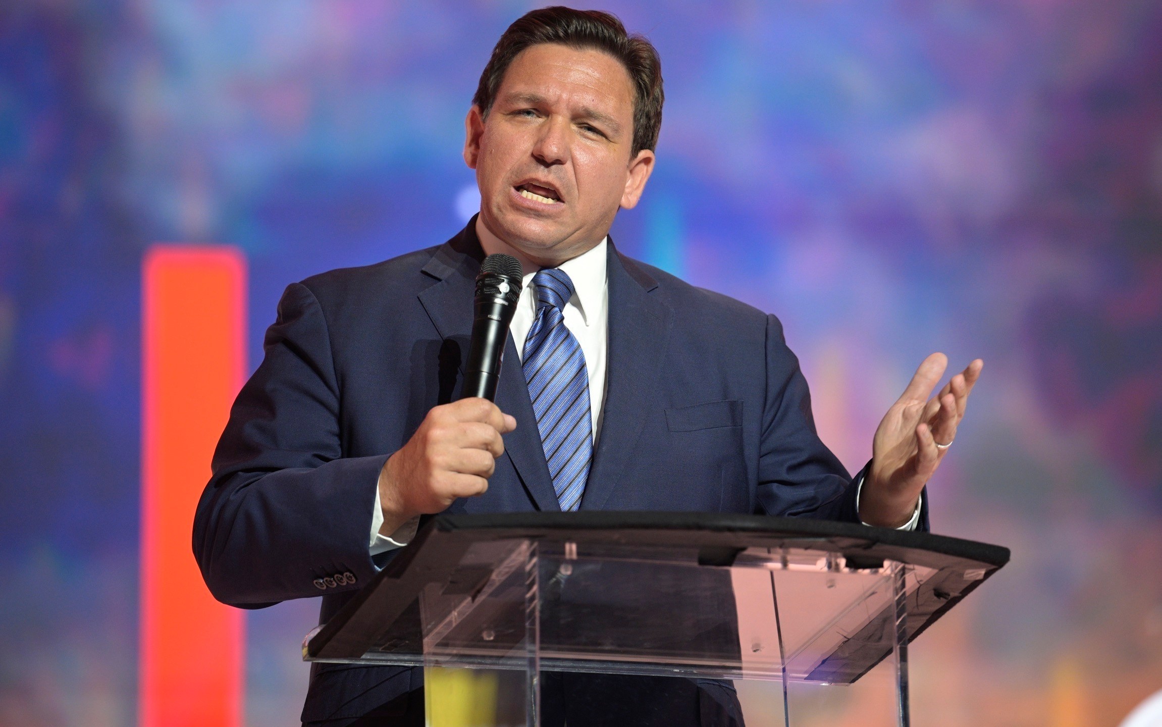 FILE - Florida Gov. Ron DeSantis addresses attendees during the Turning Point USA Student Action Summit, Friday, July 22, 2022, in Tampa, Fla. An historically high number supermajorities in state legislatures has pushed laws further to the edge on abortion, climate and transgender issues. Twenty-eight states have legislatures with majorities so large they could override a gubernatorial veto without any help of the opposing party. (AP Photo/Phelan M. Ebenhack, File)