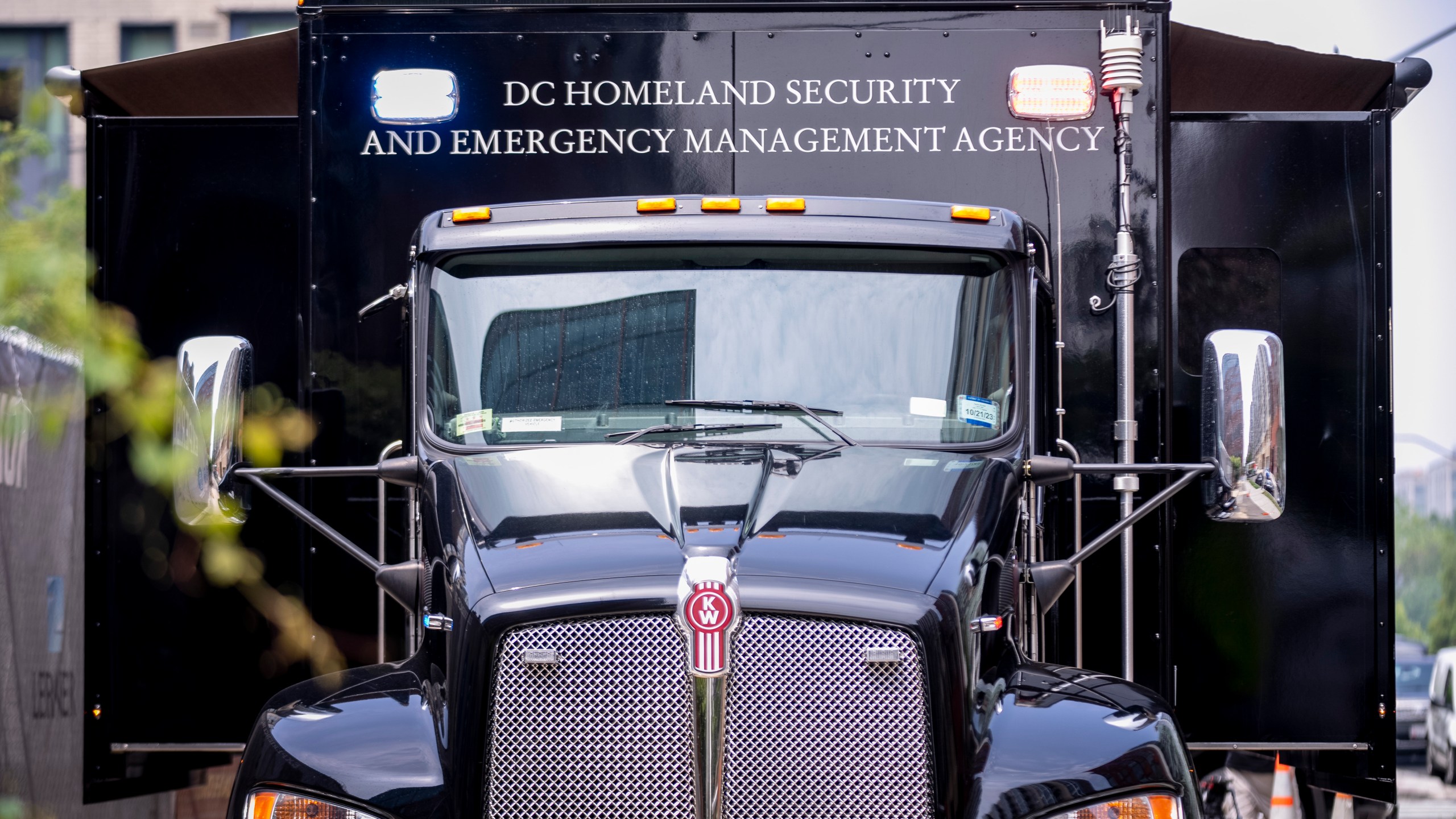 DC Homeland Security and Emergency Management Agency's mobil command unit is displayed before the upcoming Fourth of July holiday in Washington, Friday, June 30, 2023. (AP Photo/Andrew Harnik)