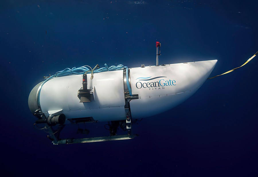 The Titan submersible is shown underwater