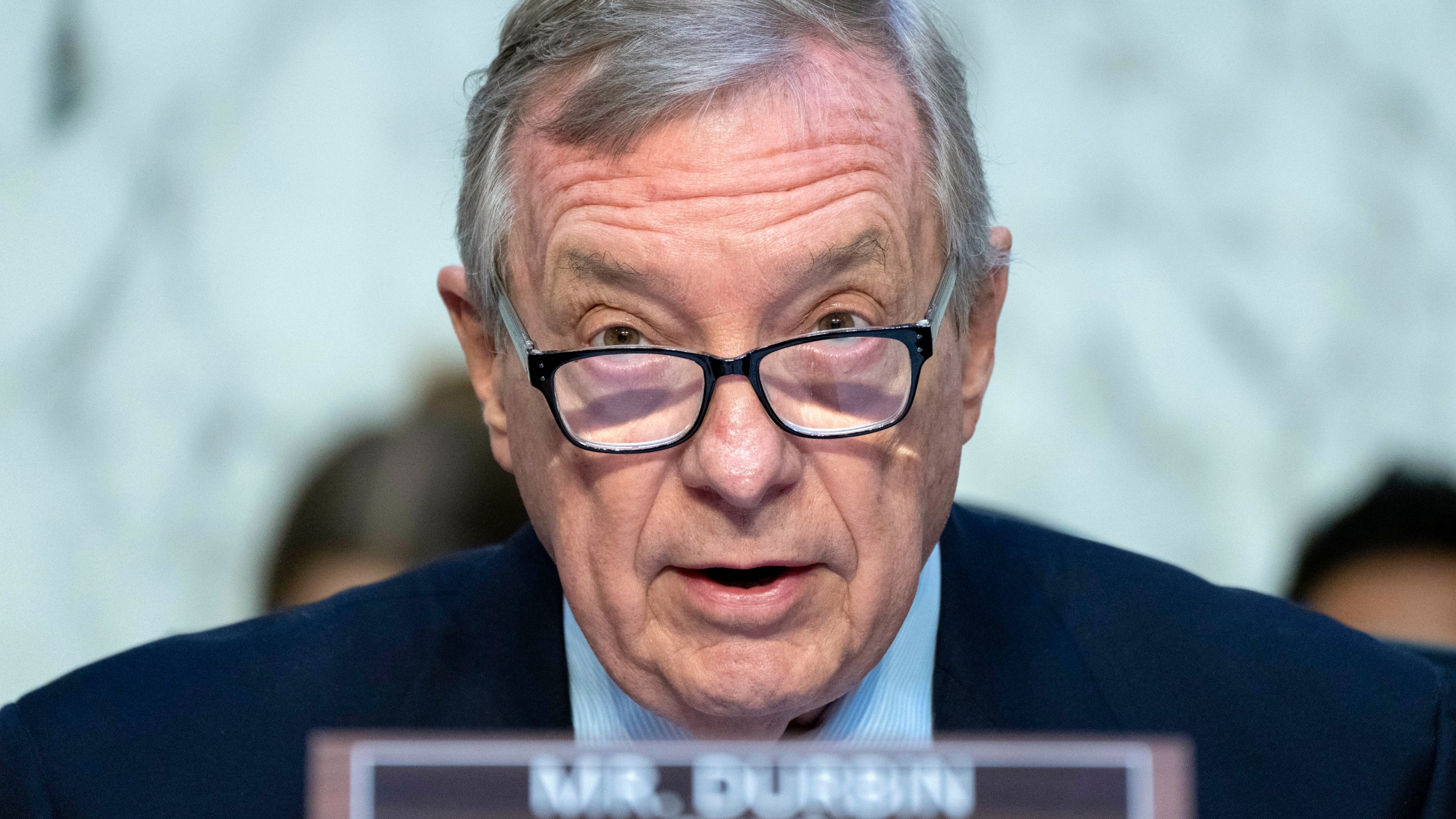 FILE - Senate Judiciary Oversight Committee Chair Sen. Dick Durbin, D-Ill., speaks during a hearing June 13, 2023, on Capitol Hill in Washington. Durbin says it's time for Supreme Court justices to bring their conduct in line with the standards of other branches of government. Durbin was responding Tuesday, July 11, to Associated Press investigative stories. (AP Photo/Jacquelyn Martin, File)