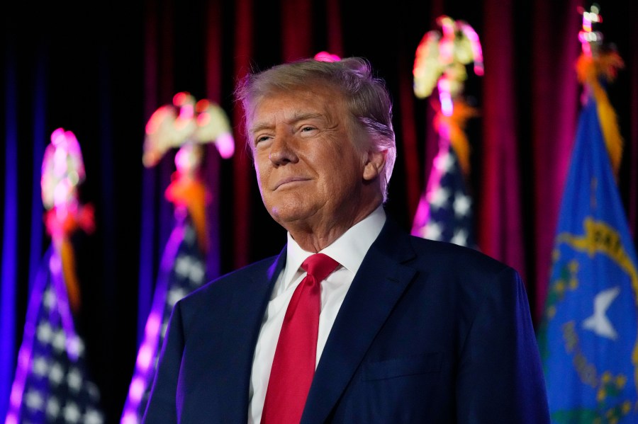 FILE - Former President Donald Trump speaks at a campaign event, Saturday, July 8, 2023, in Las Vegas. Lawyers for former President Donald Trump are asking Georgia's highest court to prevent the district attorney who’s been investigating his actions in the wake of the 2020 election from prosecuting him. (AP Photo/John Locher, File)