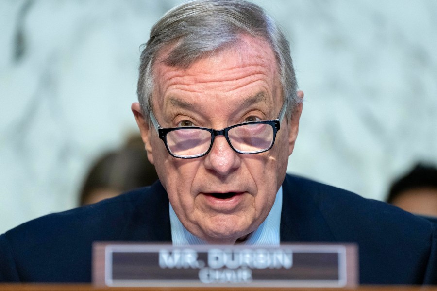 FILE - Senate Judiciary Oversight Committee Chair Sen. Dick Durbin, D-Ill., speaks during a hearing June 13, 2023, on Capitol Hill in Washington. The Senate Judiciary Committee will vote Thursday, July 20 on a new ethics code for the Supreme Court, an attempt to respond to recent revelations about justices' interactions with wealthy donors and others. (AP Photo/Jacquelyn Martin, File)