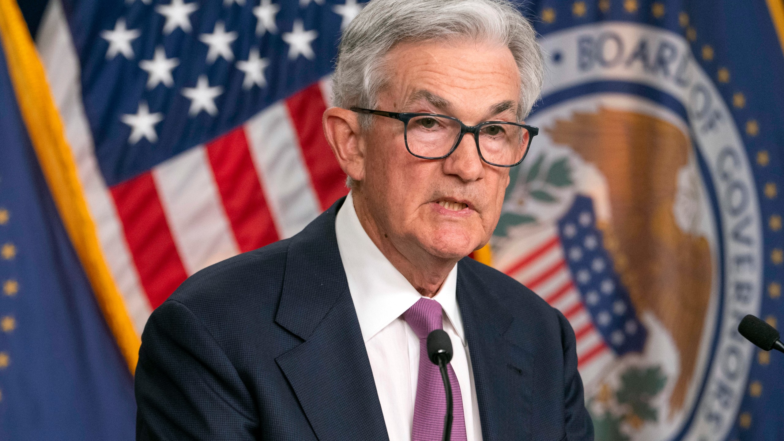 File - Federal Reserve Chair Jerome Powell speaks after a Federal Open Market Committee meeting, June 14, 2023, at the Federal Reserve Board Building in Washington. The Federal Reserve wraps up its two-day policy meeting on Wednesday, July, 26, 2023. (AP Photo/Jacquelyn Martin, File)