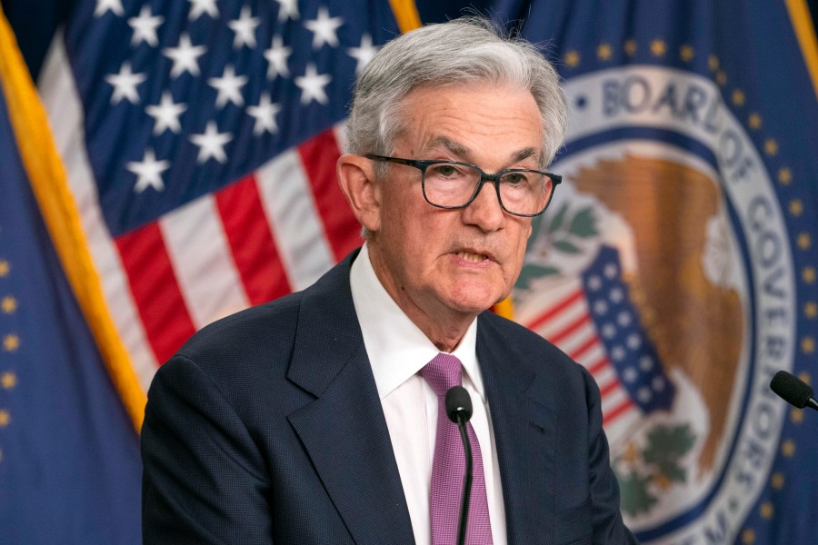 File - Federal Reserve Chair Jerome Powell speaks after a Federal Open Market Committee meeting, June 14, 2023, at the Federal Reserve Board Building in Washington. The Federal Reserve wraps up its two-day policy meeting on Wednesday, July, 26, 2023. (AP Photo/Jacquelyn Martin, File)