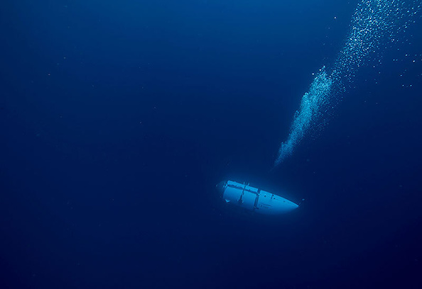 The wrecks of the Titanic and the Titan sit on the ocean floor, separated by 1,600 feet