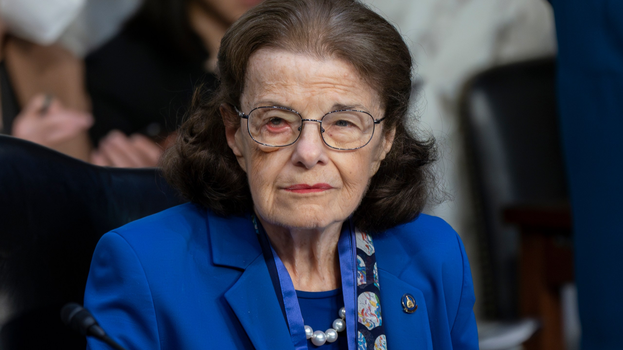 FILE - Sen. Dianne Feinstein, D-Calif., returns to the Senate Judiciary Committee following a more than two-month absence, at the Capitol in Washington, May 11, 2023. (AP Photo/J. Scott Applewhite, File)