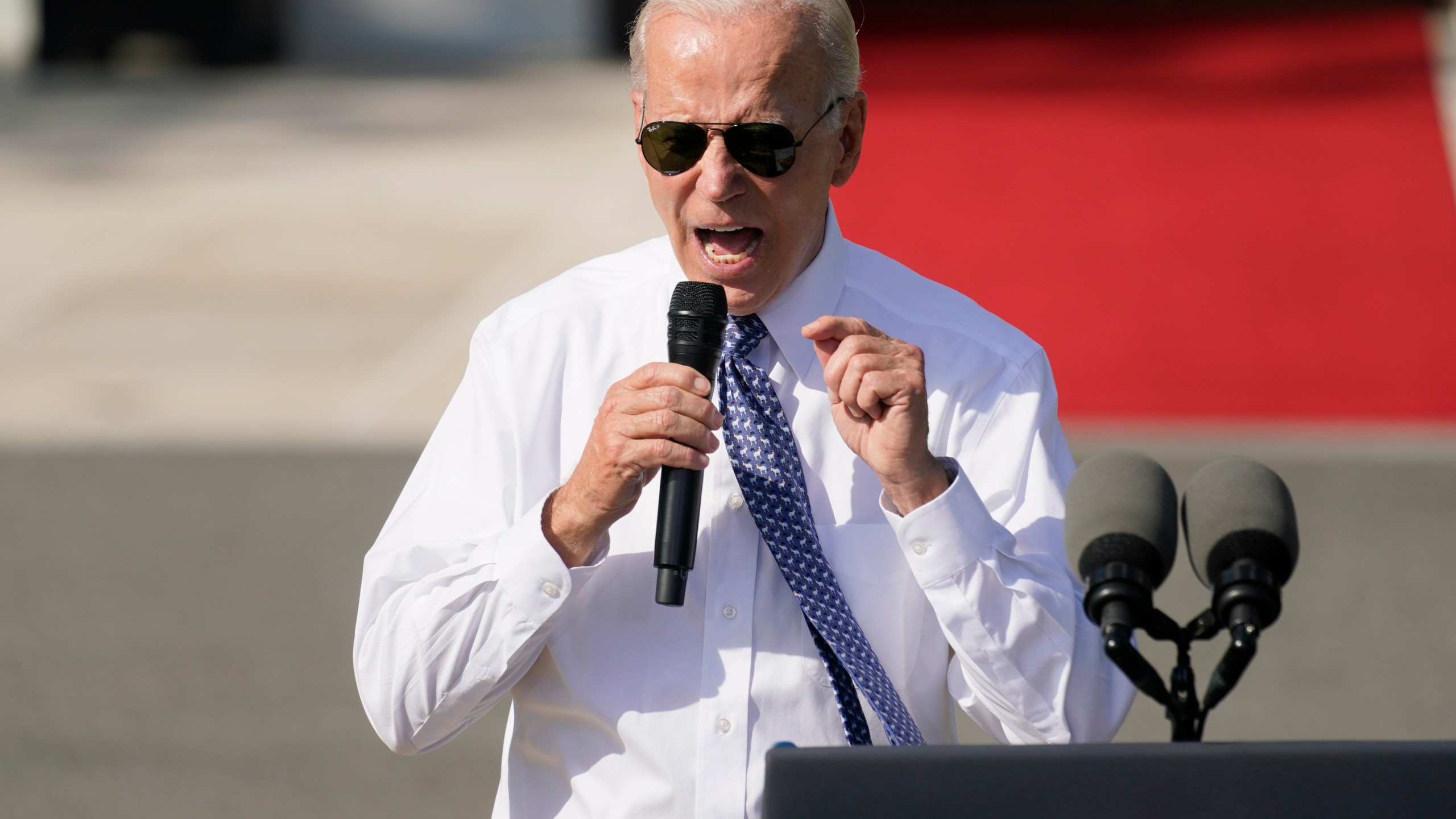 FILE - President Joe Biden speaks about the Inflation Reduction Act of 2022 during a ceremony on the South Lawn of the White House in Washington, Sept. 13, 2022. The one-year anniversary of the Inflation Reduction Act being signed into law is on Wednesday, Aug. 16, 2023. (AP Photo/Andrew Harnik, File)