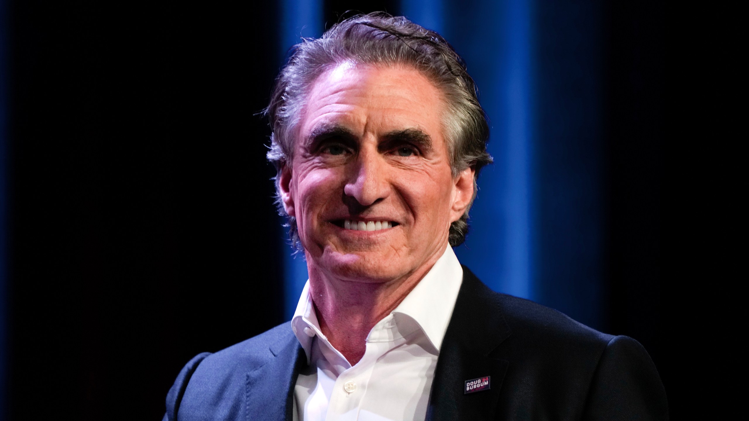 Republican presidential candidate North Dakota Gov. Doug Burgum speaks at the Republican Party of Iowa's 2023 Lincoln Dinner in Des Moines, Iowa, Friday, July 28, 2023. (AP Photo/Charlie Neibergall)