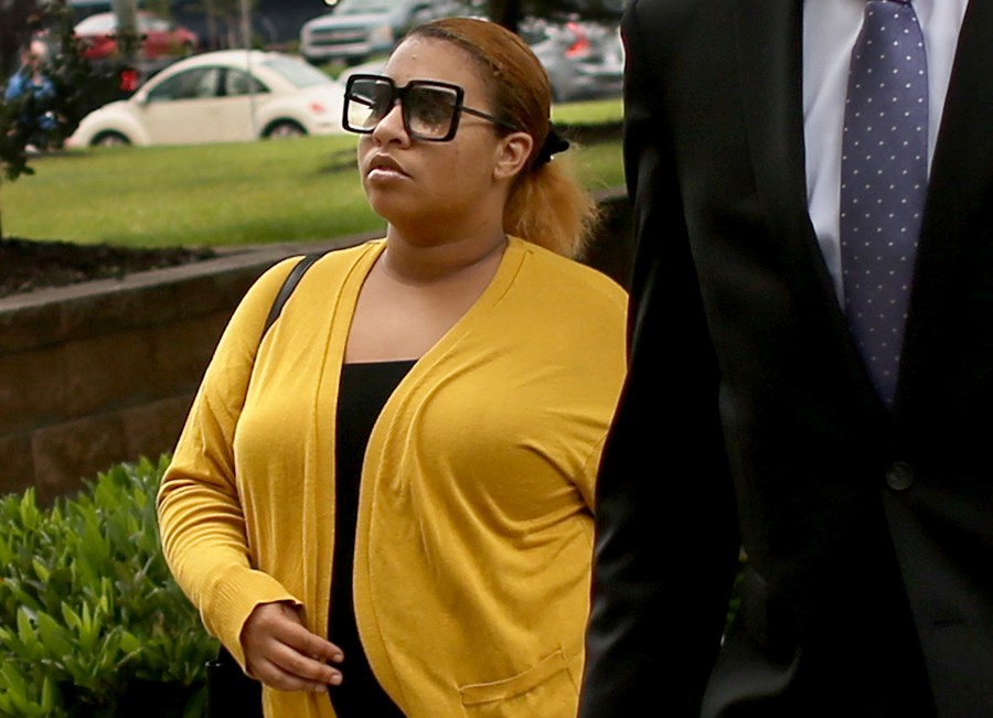 Deja Taylor arrives at federal court, Monday, June 12, 2023, in Virginia Beach, Va. Prosecutors have asked a federal judge to revoke the bond for Taylor, the mother of a Virginia boy who shot and wounded his first-grade teacher, after she allegedly failed multiple drug tests while awaiting sentencing on two felony charges. Taylor pleaded guilty in June to having a gun while possessing marijuana and to lying on a federal background check form when she purchased the 9mm handgun her son used to shoot teacher Abigail Zwerner at the Richneck Elementary School in Newport News. (Stephen M. Katz/The Virginian-Pilot via AP)