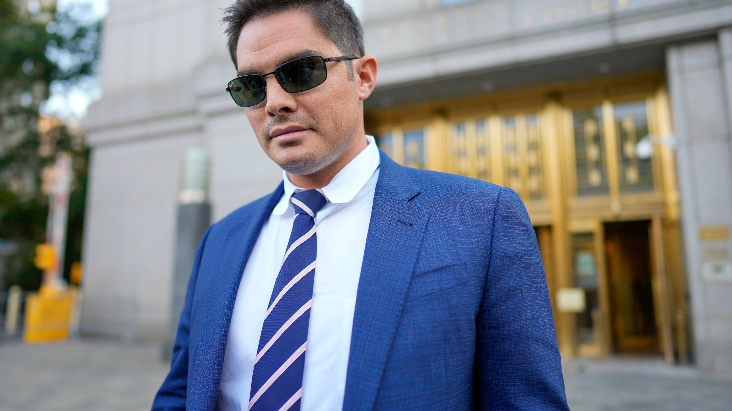 Ryan Salame leaves Federal court, Thursday, Sept. 7, 2023, in New York. Salame, the former top executive at the failed FTX cryptocurrency exchange pleaded guilty Thursday to making tens of millions of dollars in illegal campaign contributions to U.S. politicians and engaging in a criminal conspiracy to operate an unlicensed money transfer business. (AP Photo/Mary Altaffer)