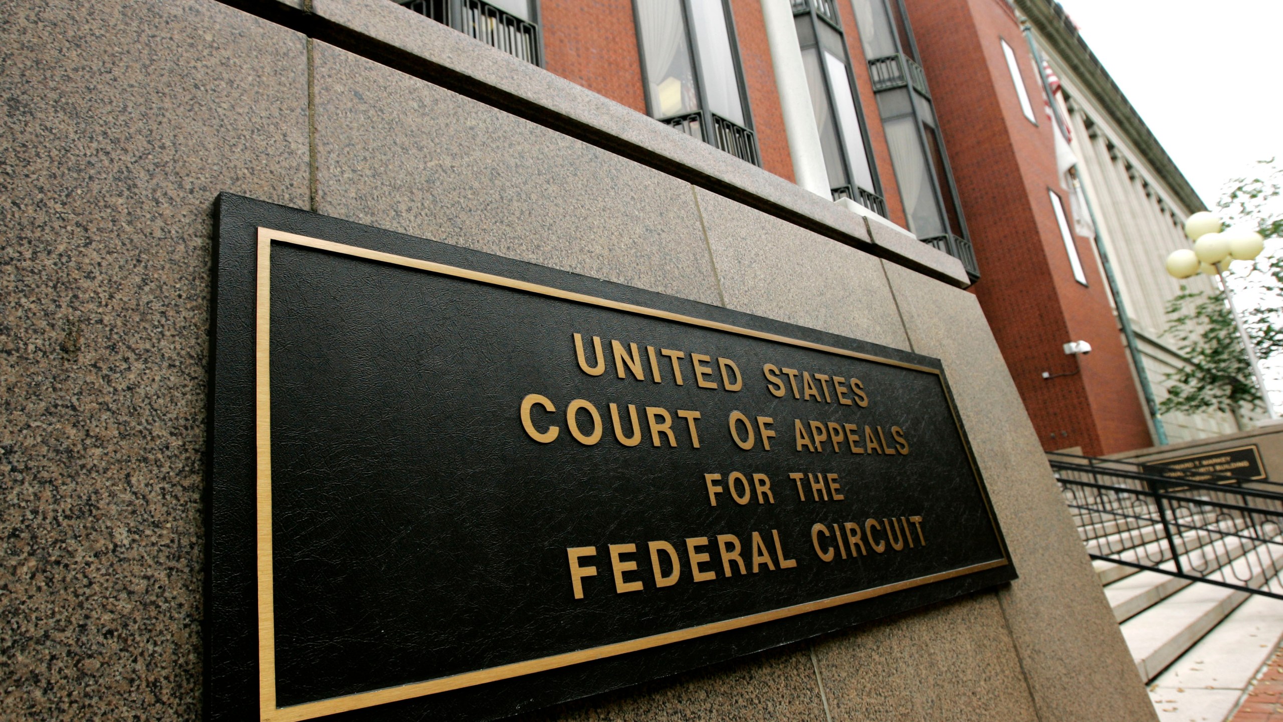 FILE - The U.S. Court of Appeals for the Federal Circuit, Aug. 22, 2007, in Washington. Judge Pauline Newman, a 96-year-old U.S. federal appeals court judge, has been barred from hearing cases for a year after a panel said she refused to undergo medical testing over concerns she's no longer mentally fit to serve on the bench. (AP Photo/Haraz N. Ghanbari, File)