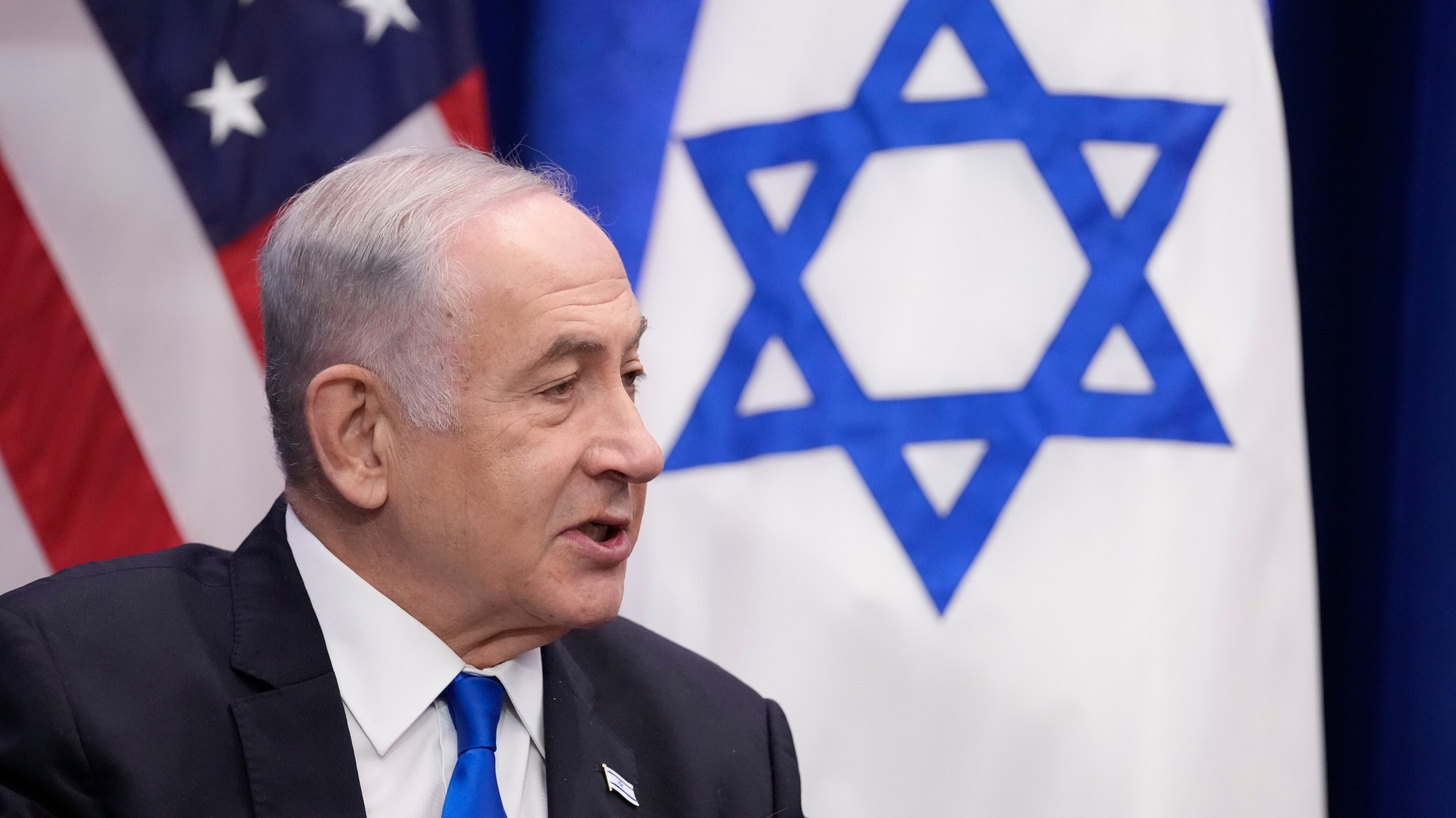 Israeli Prime Minister Benjamin Netanyahu meets with President Joe Biden in New York, Wednesday, Sept. 20, 2023. Biden was in New York to address the 78th United Nations General Assembly. (AP Photo/Susan Walsh)