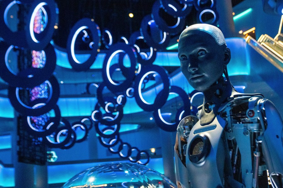 A robot is seen on display inside of the Sphere, Thursday, Sept. 28, 2023, in Las Vegas. (AP Photo/Ty O'Neil)