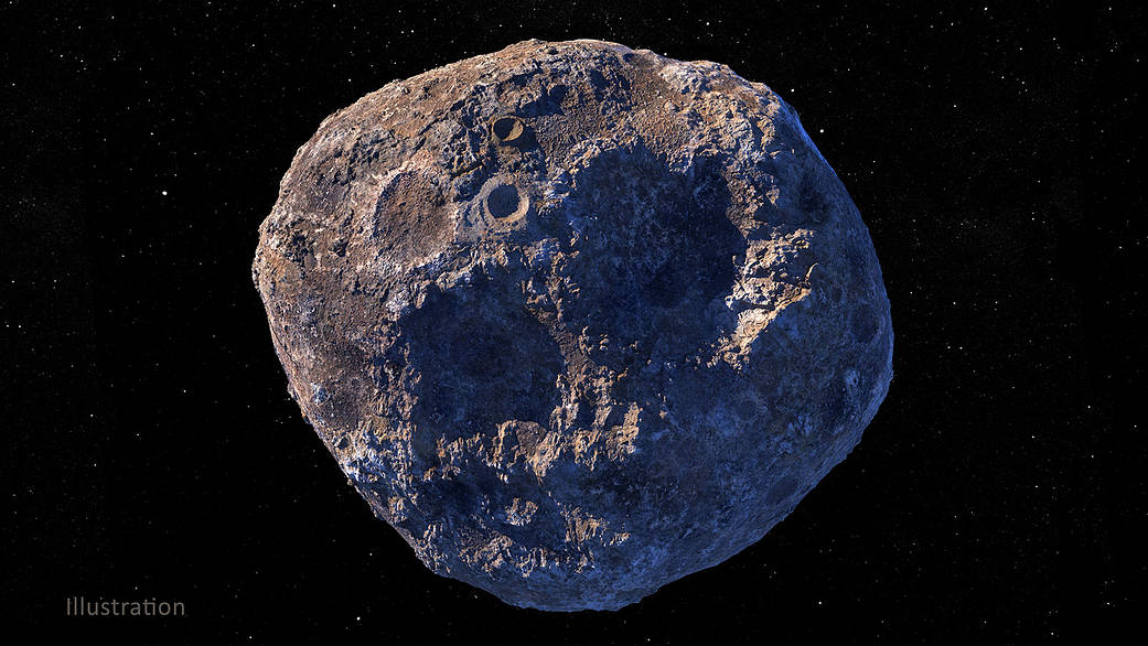 An illustration of a large asteroid.