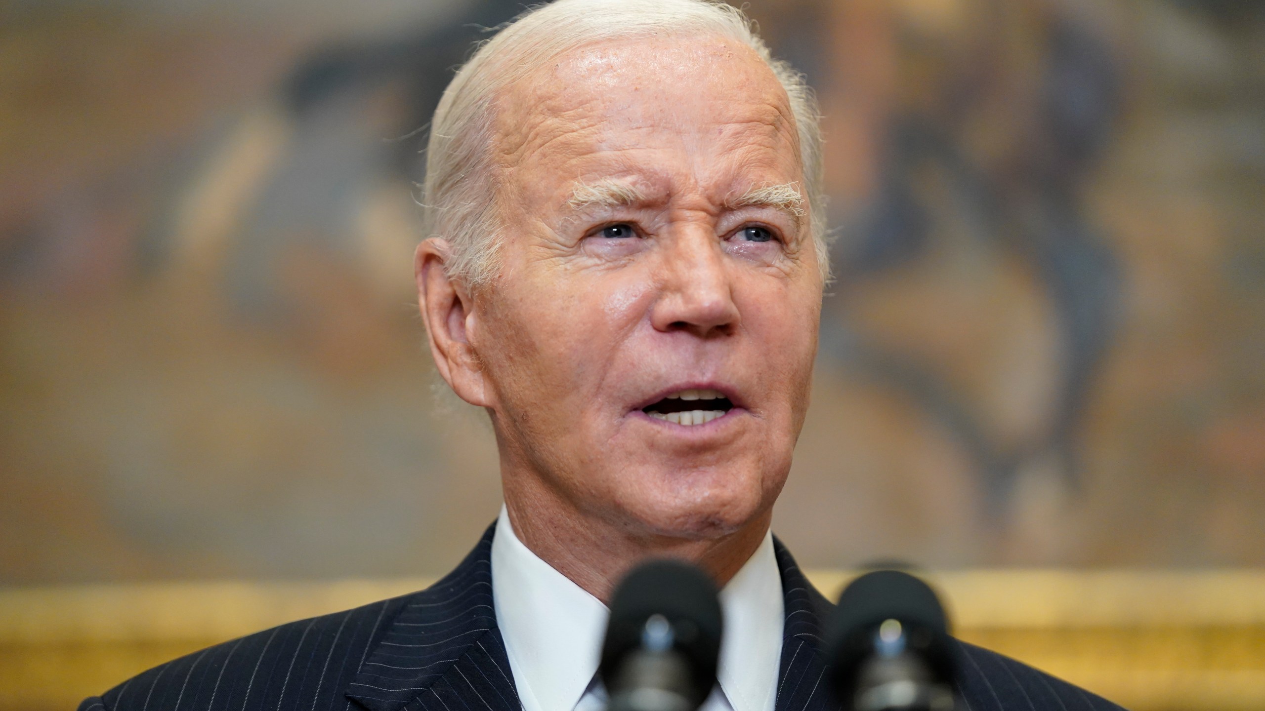 President Joe Biden speaks about the September jobs report, in the Roosevelt Room of the White House, Friday, Oct. 6, 2023, in Washington. Biden says that he could potentially meet with Chinese President Xi Jinping on the sidelines of next month’s Asia-Pacific Economic Cooperation summit in San Francisco. Biden told reporters at the White House on Friday that a meeting has not yet been set up “but it is a possibility.” (AP Photo/Evan Vucci)