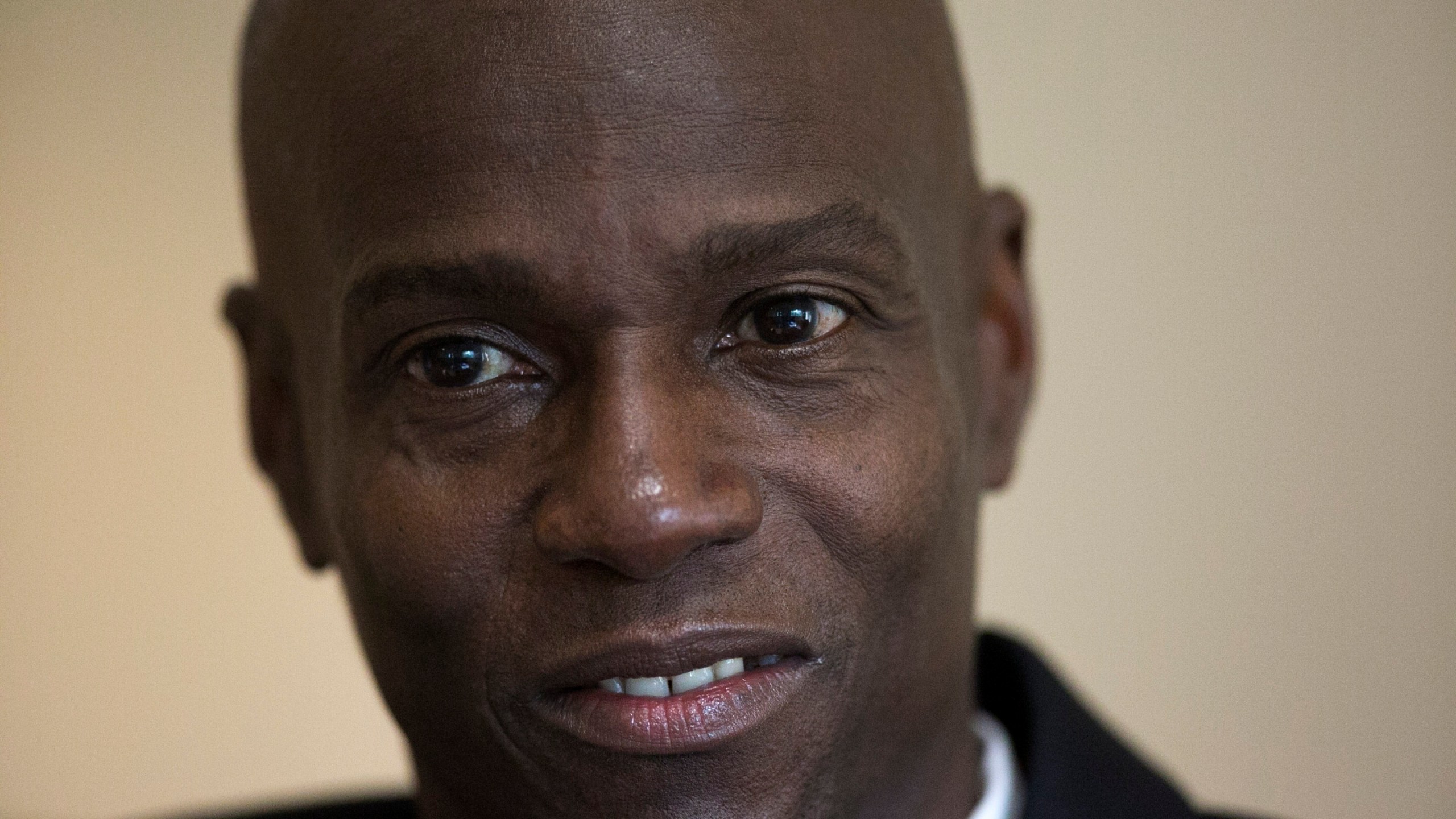 FILE - Jovenel Moise talks to journalists during an interview in his office in Petion-Ville, Haiti, Tuesday, Nov. 29, 2016. Haiti police has announced Thursday, Cot. 19, 2023, the arrest of a former Haitian official considered one of the main suspects in the killing of President Moïse. (AP Photo/Dieu Nalio Chery, File)