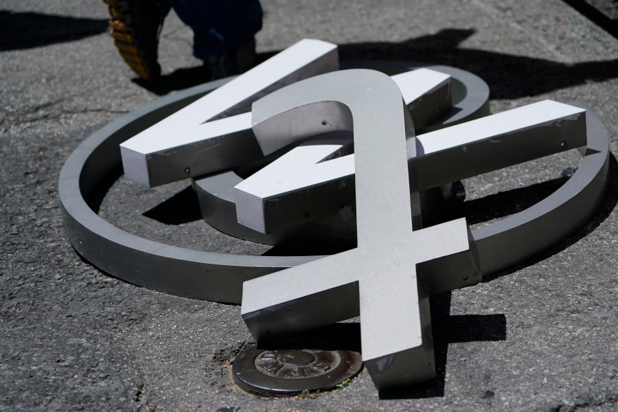 File - A pile of characters removed from a sign on the Twitter headquarters building are seen in San Francisco, Monday, July 24, 2023. One year ago, Elon Musk began transforming the social media platform into what is now known as X. (AP Photo/Godofredo A.Vásquez, File)